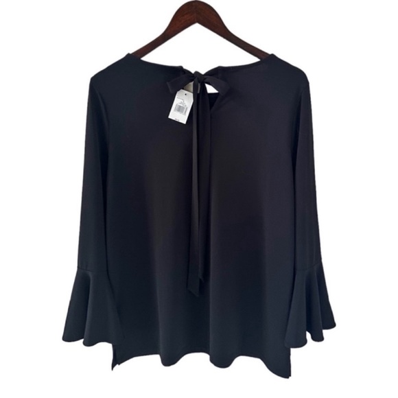 The Limited Black 3/4 Sleeve Top with Back Tie Detail Size Medium - Picture 7 of 9